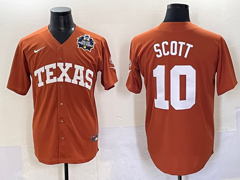 Men Texas Longhorns #10 Scott brown Nike joint Name NCAA 2025 Jersey style 33->ncaa teams->NCAA Jersey